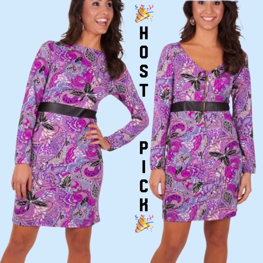 ❌DONATED❌Purple Day Night Reversible Floral Print Dress - Picture 1 of 9
